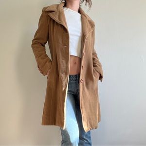 Vintage Barami Wool Trench Coat — Brown / Camel